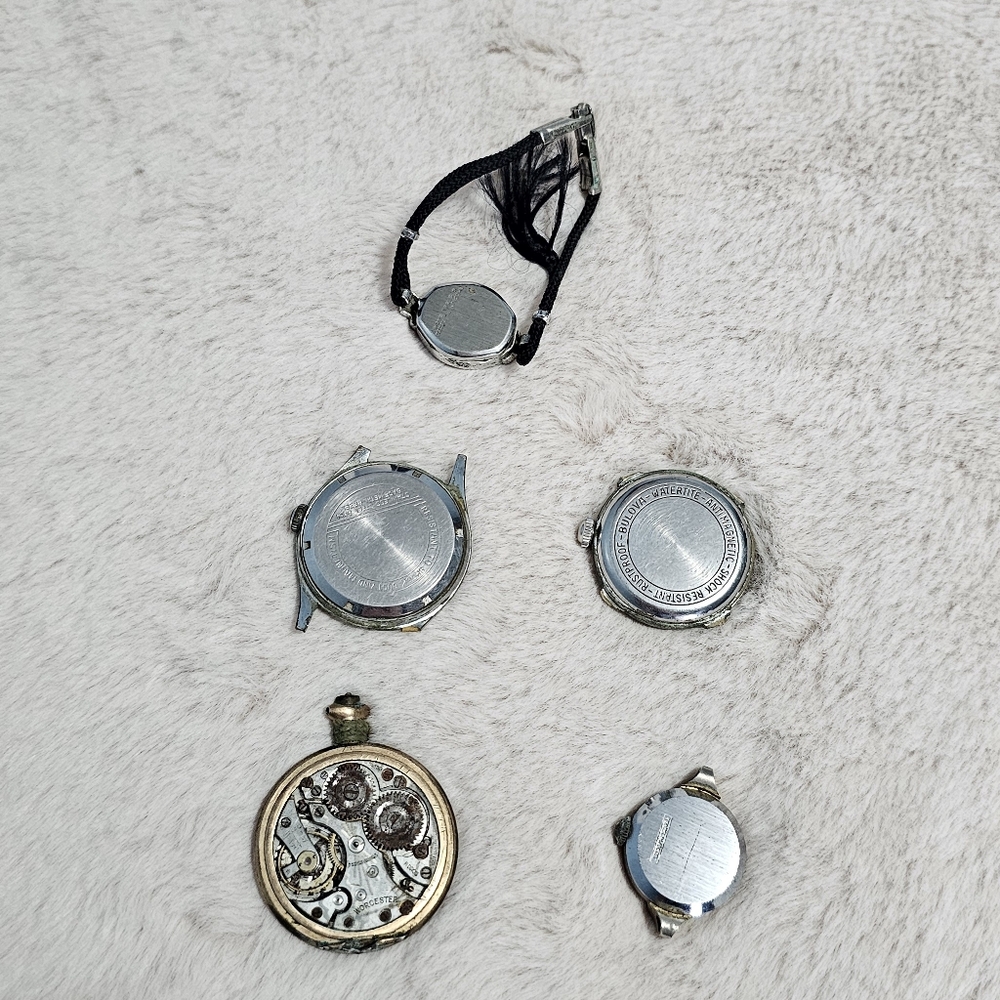 5 Vintage Silver and Gold Womens Watch Faces - Picture 7 of 12